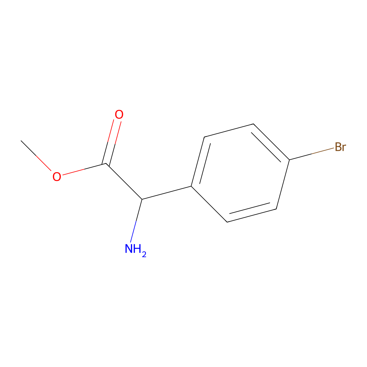 Methyl 2-amino-2-(4-bromophenyl)acetate molecular structure, CAS 42718-15-0