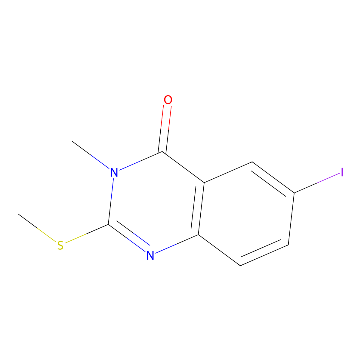 6-Iodo-3-methyl-2-methylsulfanylquinazolin-4-one molecular structure, CAS 42728-44-9