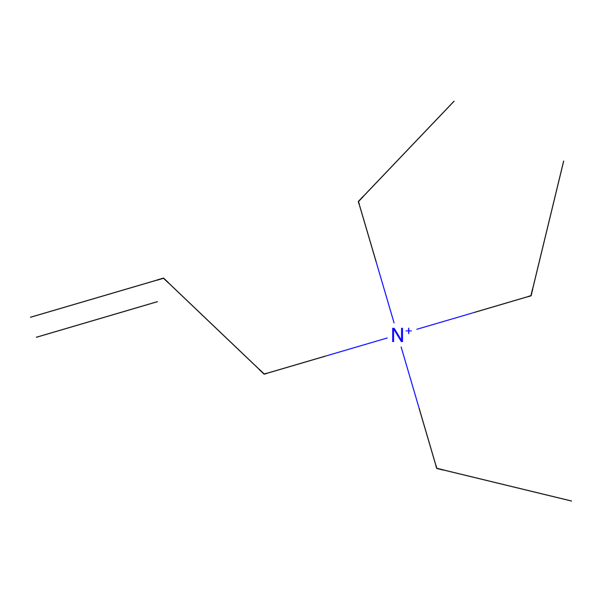 Triethyl(prop-2-enyl)azanium molecular structure, CAS 42729-68-0
