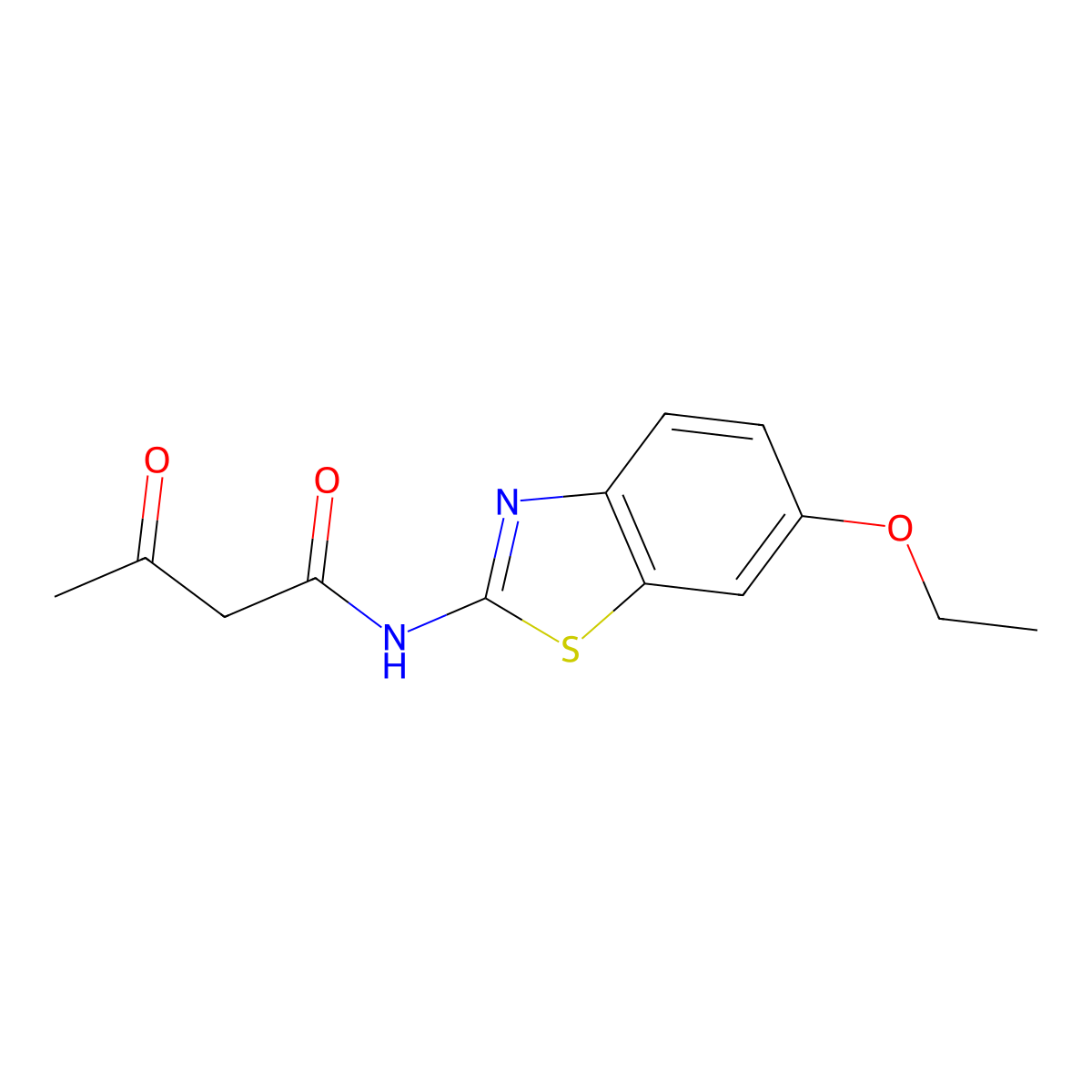 Butanamide, N-(6-ethoxy-2-benzothiazolyl)-3-oxo- molecular structure, CAS 4273-88-5