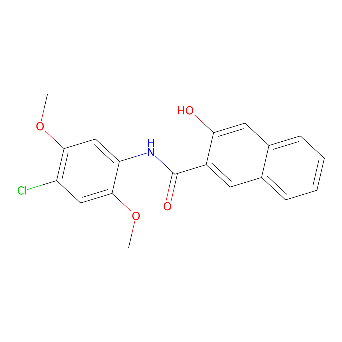 2-Naphthalenecarboxamide, N-(4-chloro-2,5-dimethoxyphenyl)-3-hydroxy- molecular structure, CAS 4273-92-1