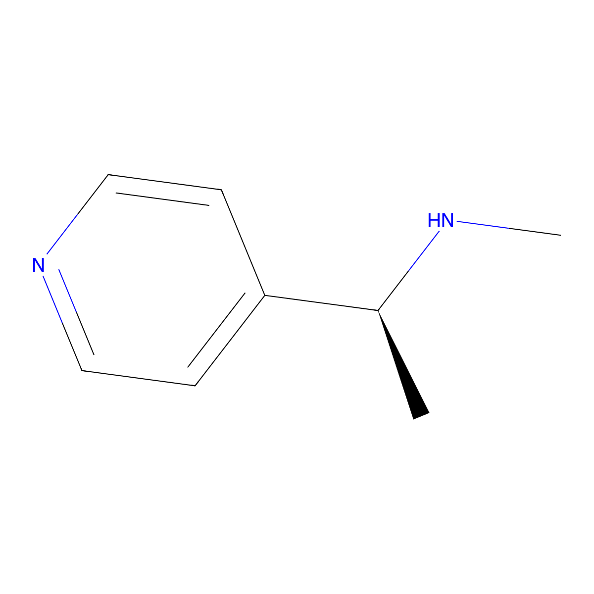 methyl[(1S)-1-(pyridin-4-yl)ethyl]amine molecular structure, CAS 42732-16-1
