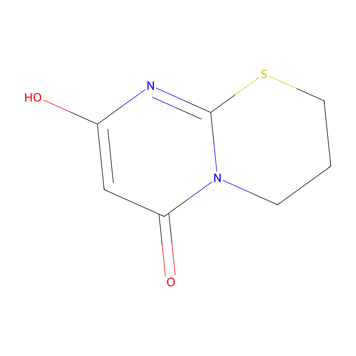 8-hydroxy-3,4-dihydropyrimido[2,1-b][1,3]thiazin-6(2H)-one molecular structure, CAS 42733-54-0