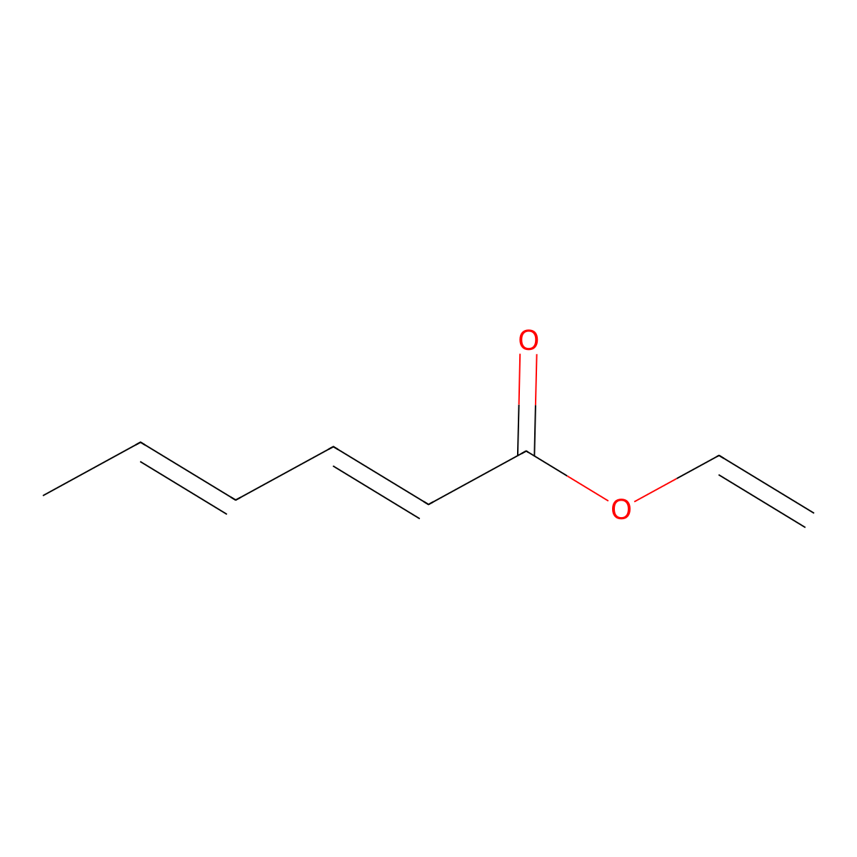 Ethenyl hexa-2,4-dienoate molecular structure, CAS 42739-26-4
