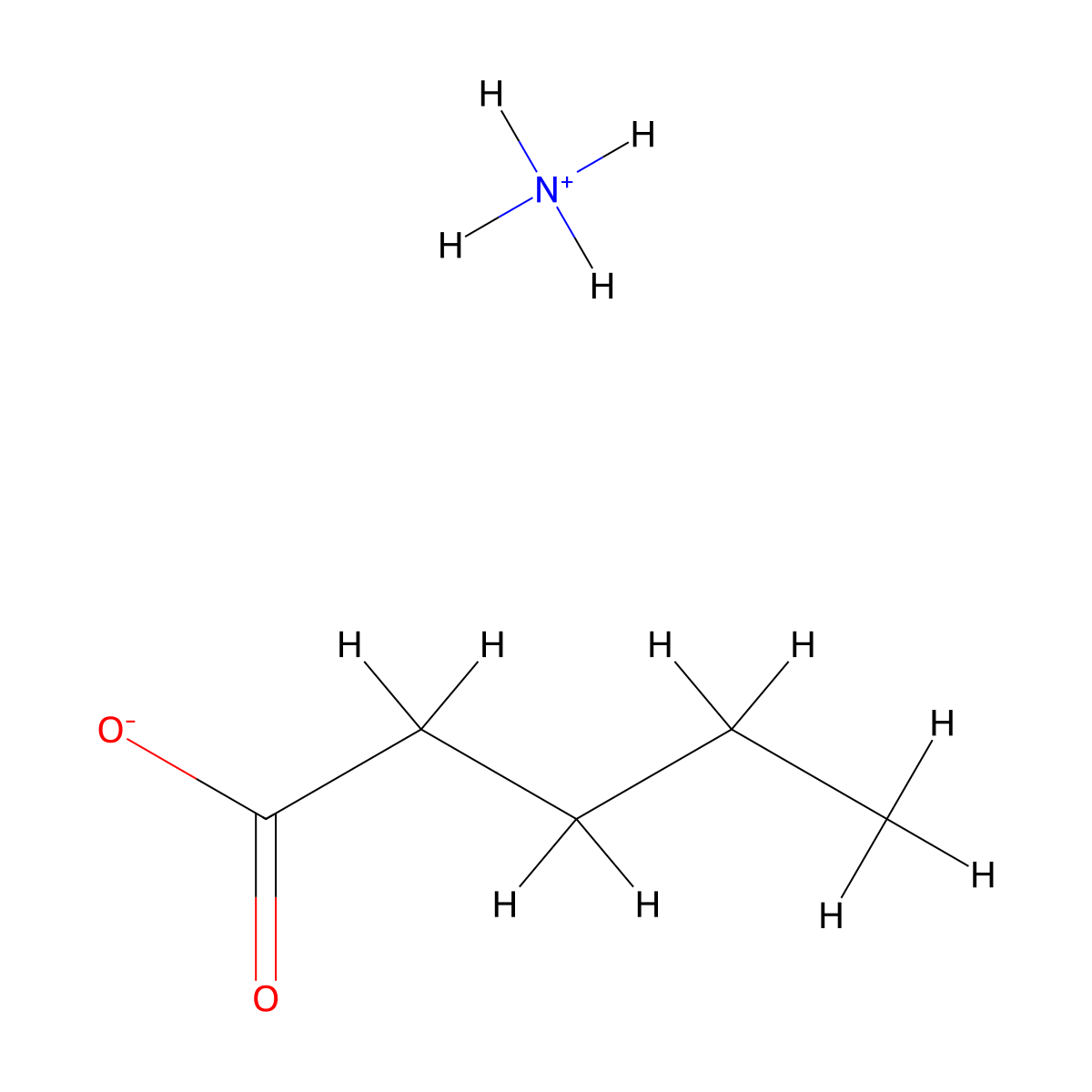 Ammonium Valerate molecular structure, CAS 42739-38-8
