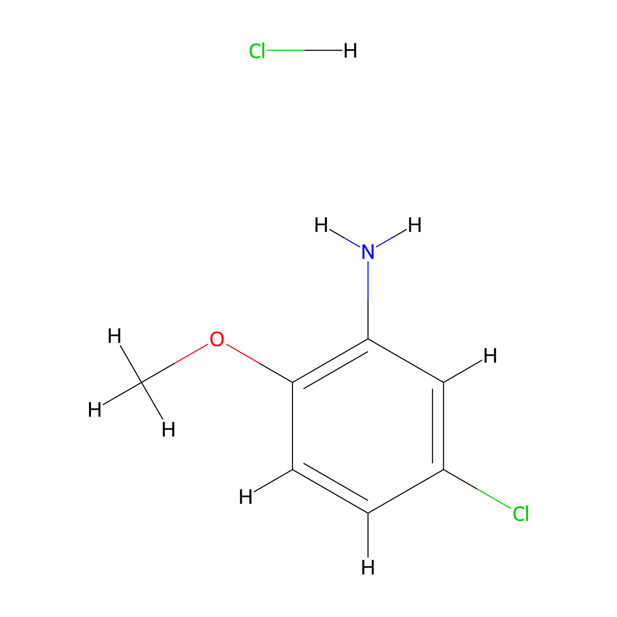 Benzenamine, 5-chloro-2-methoxy-, hydrochloride molecular structure, CAS 4274-03-7