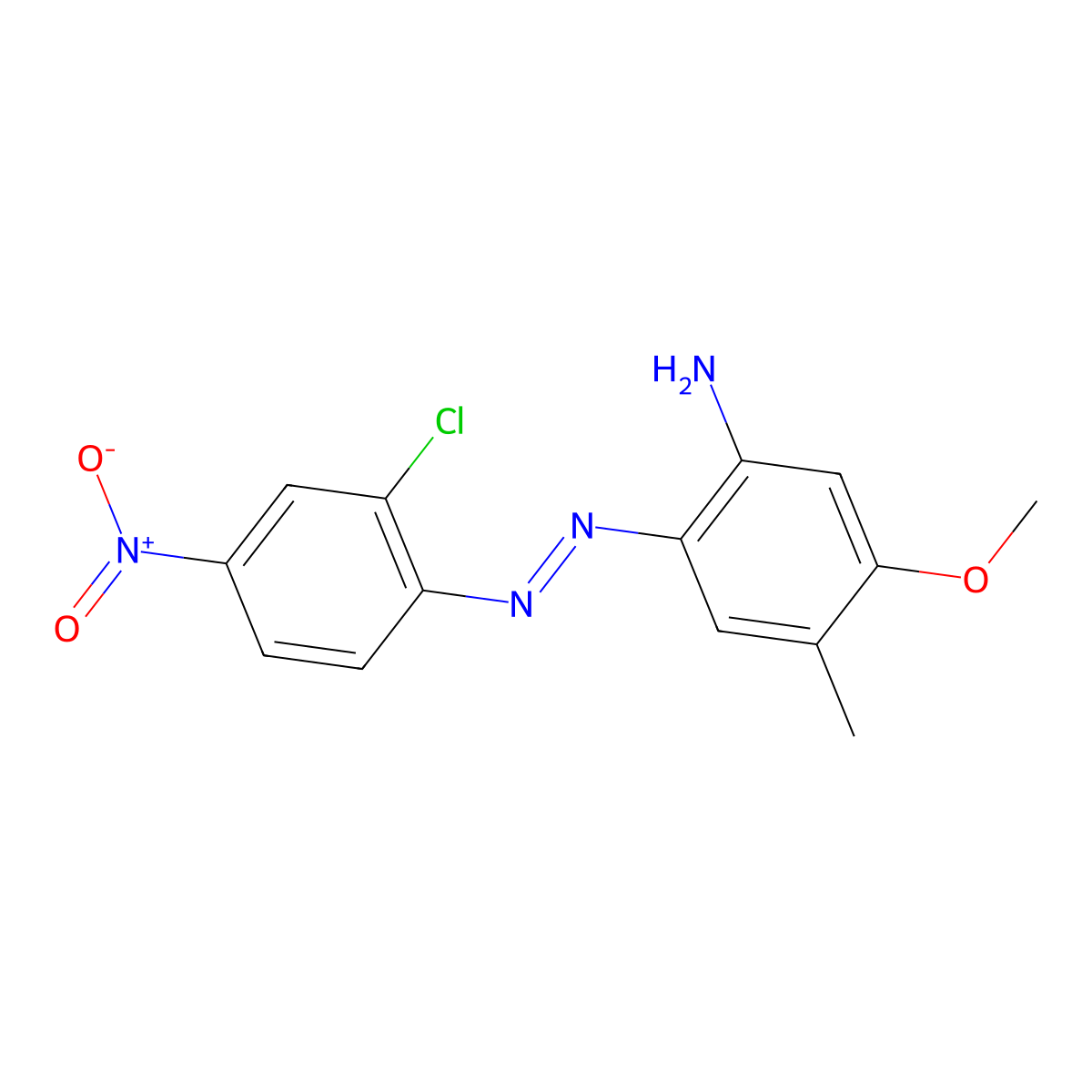 2-(2-Chloro-4-nitrophenylazo)-5-methoxy-p-toluidine molecular structure, CAS 4274-06-0