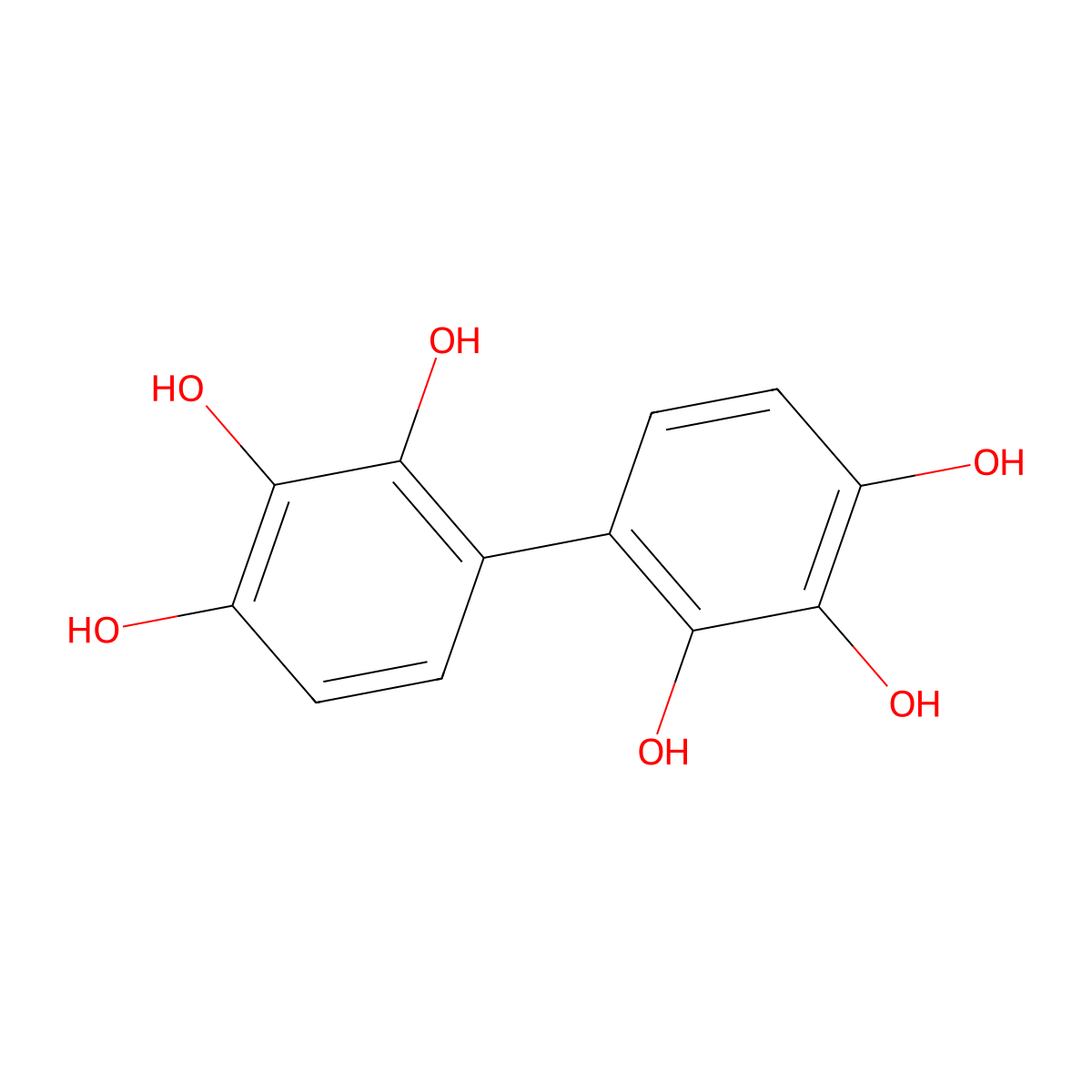 2,2',3,3',4,4'-Biphenylhexol molecular structure, CAS 4274-29-7