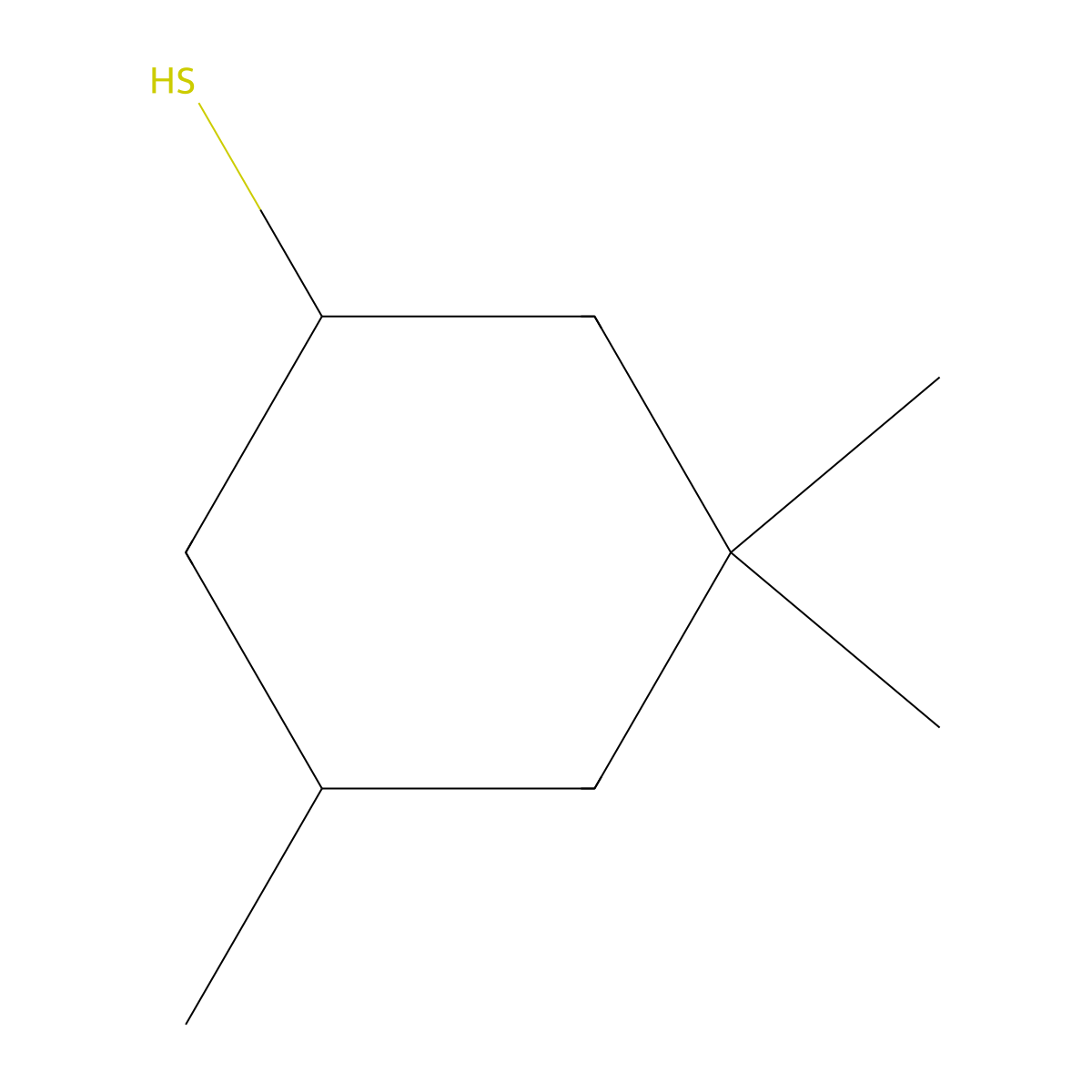 3,3,5-Trimethylcyclohexane-1-thiol molecular structure, CAS 42741-74-2