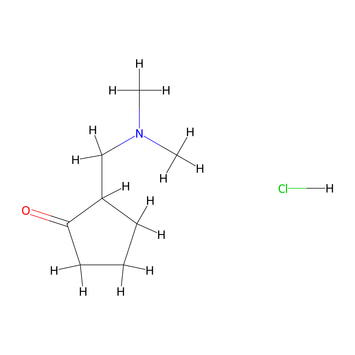 2-((Dimethylamino)methyl)cyclopentan-1-one hydrochloride molecular structure, CAS 42746-87-2