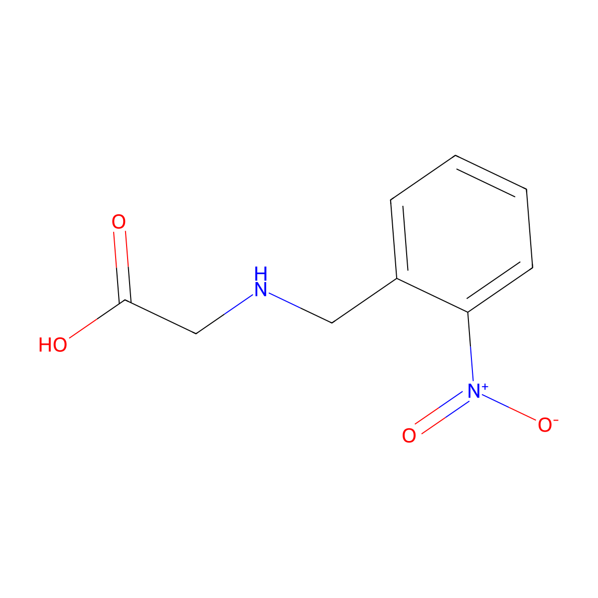 N-[(2-Nitrophenyl)methyl]glycine molecular structure, CAS 42749-52-0