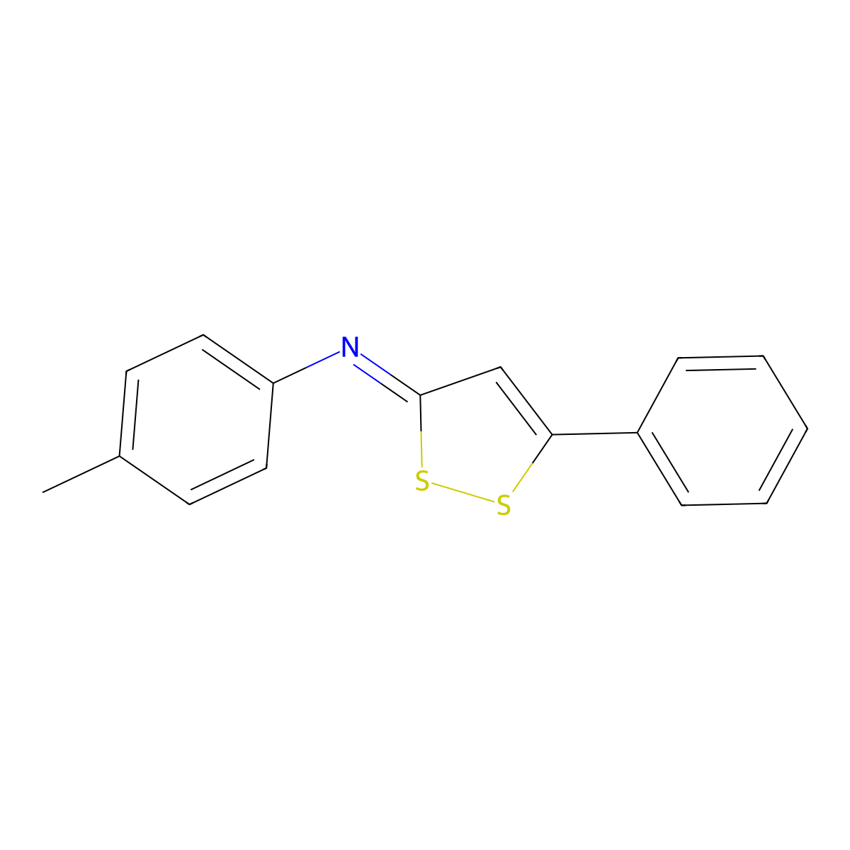 N-(4-methylphenyl)-N-(5-phenyl-3H-1,2-dithiol-3-ylidene)amine molecular structure, CAS 4275-73-4