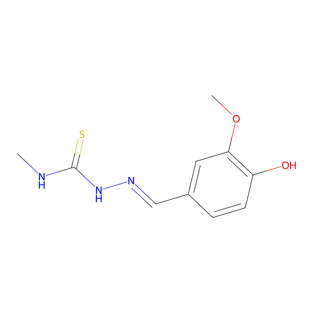 4-Hydroxy-3methoxybenzaldehyde-4-methylthiosemicarbazone molecular structure, CAS 4275-89-2
