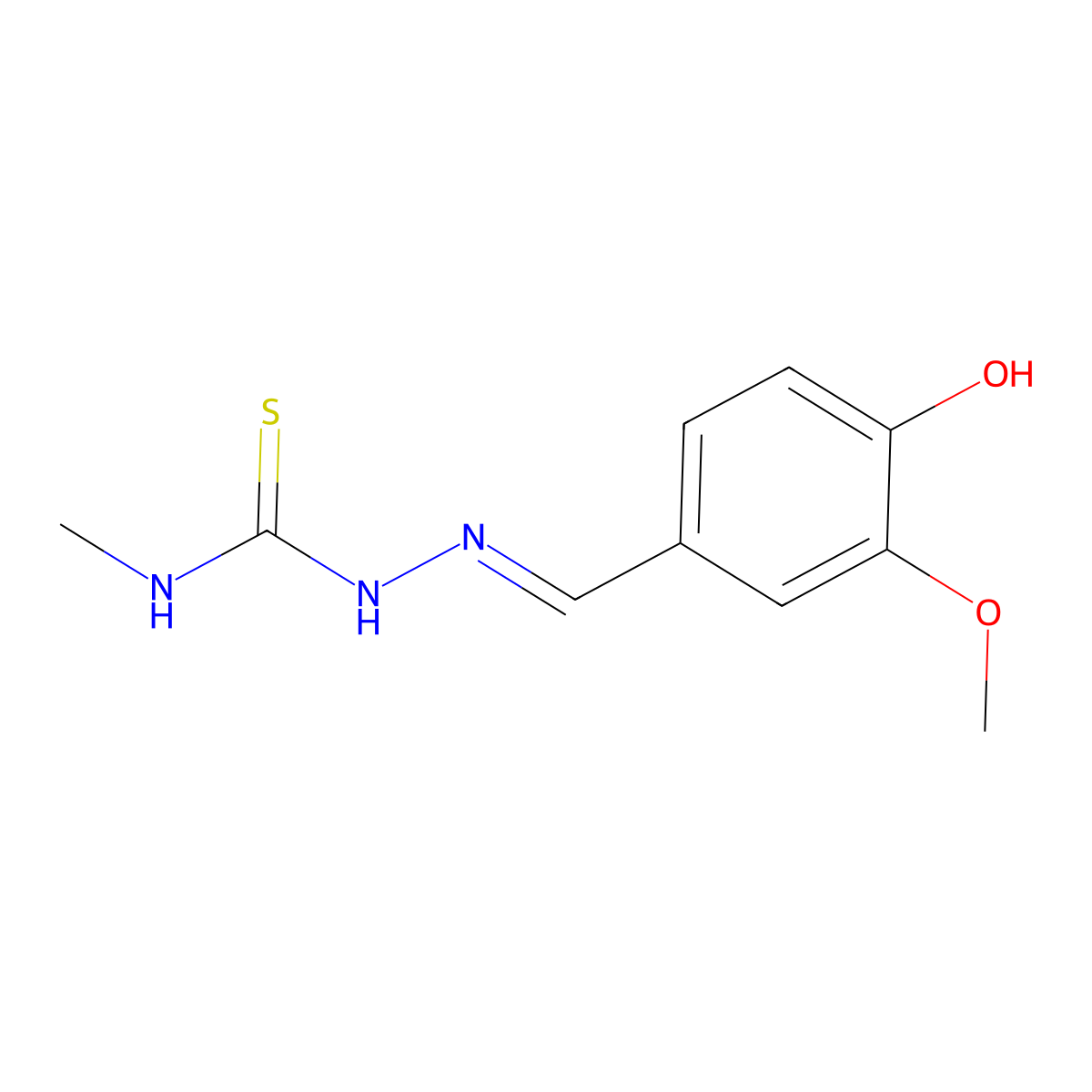 4-Hydroxy-3methoxybenzaldehyde-4-methylthiosemicarbazone molecular structure, CAS 4275-89-2