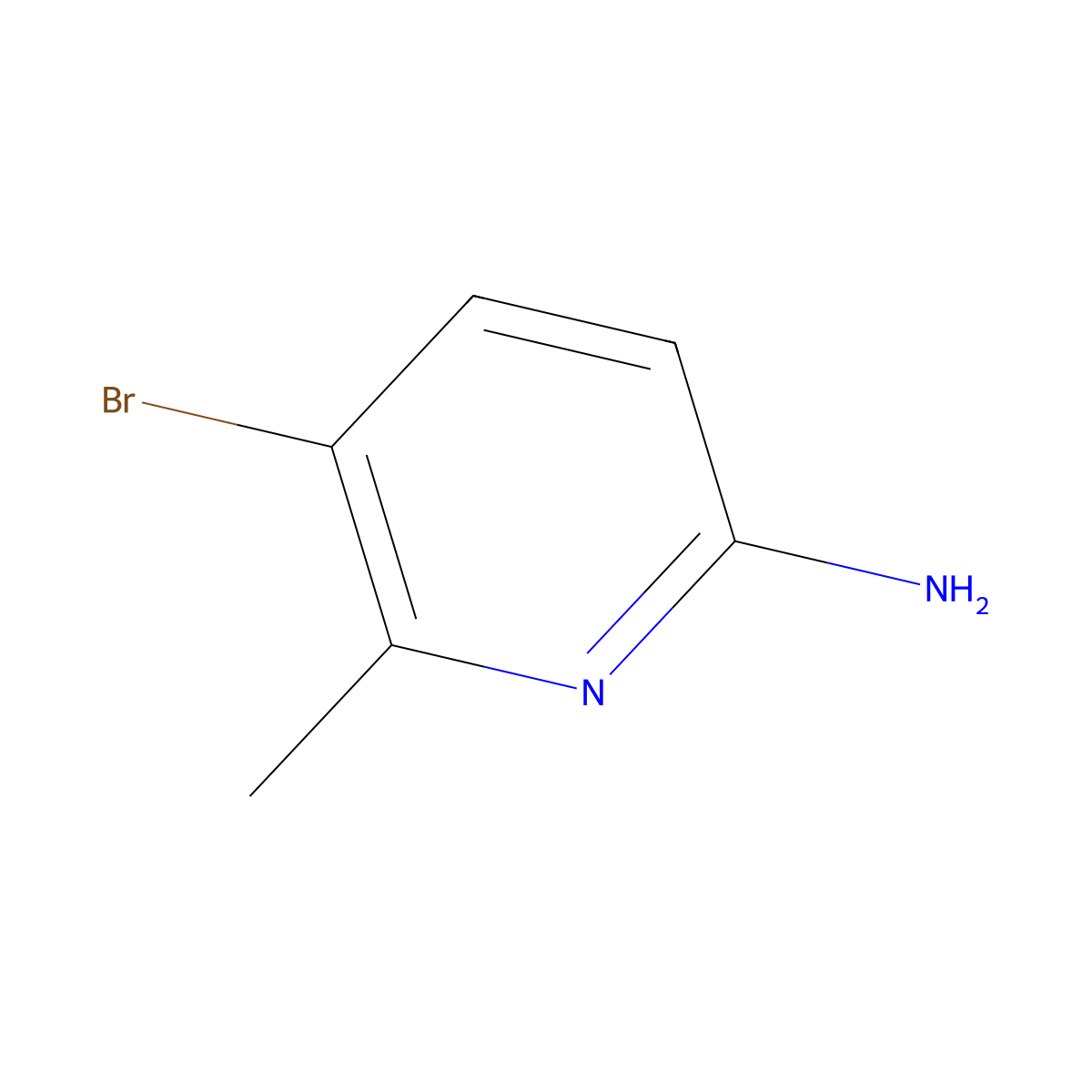 2-Pyridinamine, 5-bromo-6-methyl- molecular structure, CAS 42753-71-9