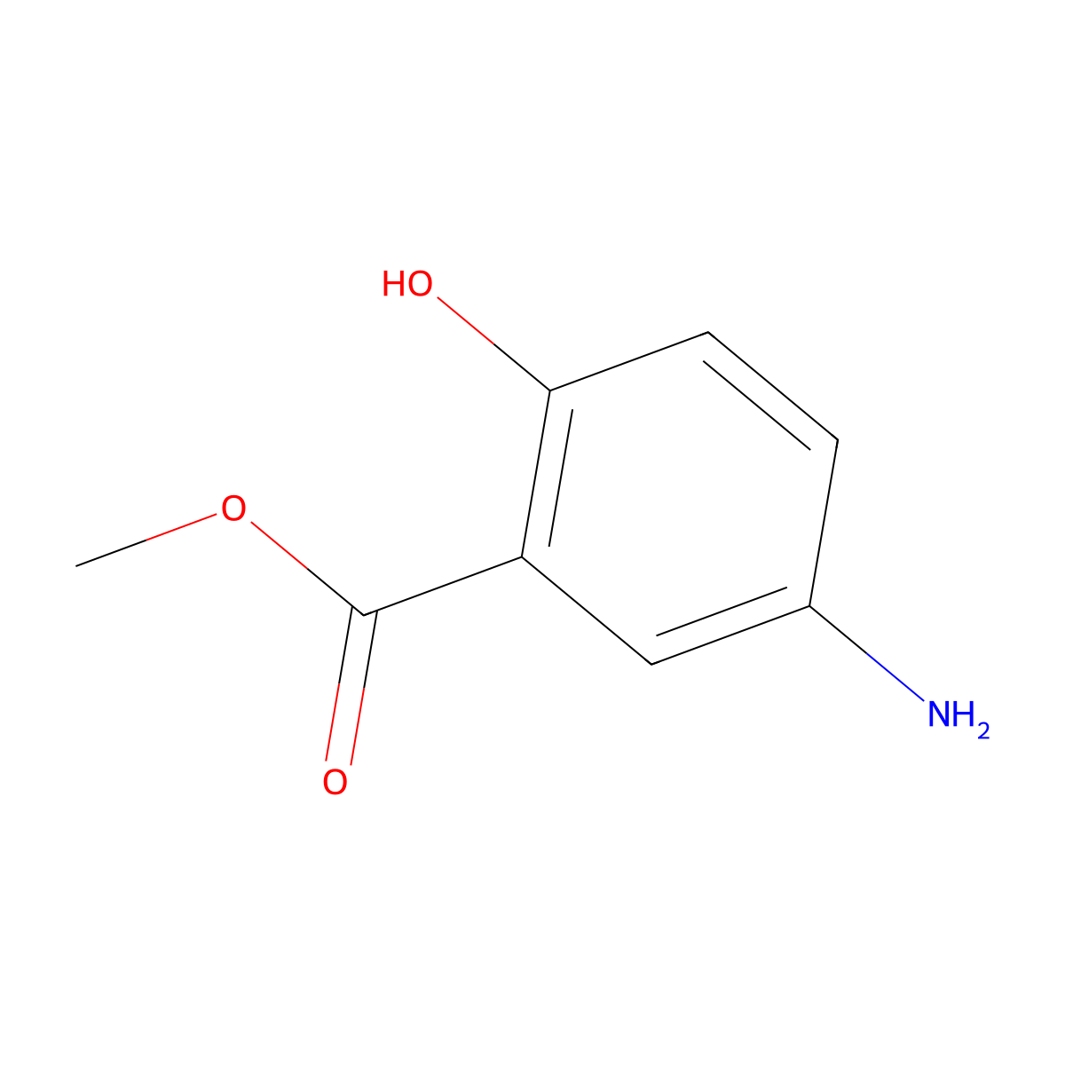 Methyl 5-amino-2-hydroxybenzoate molecular structure, CAS 42753-75-3