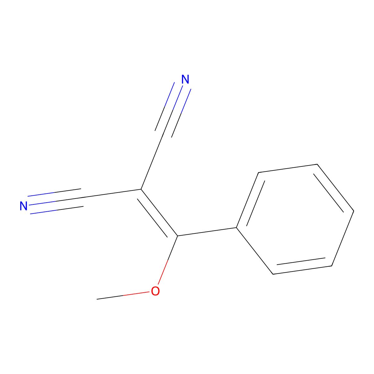 2-[Methoxy(phenyl)methylidene]propanedinitrile molecular structure, CAS 42754-56-3