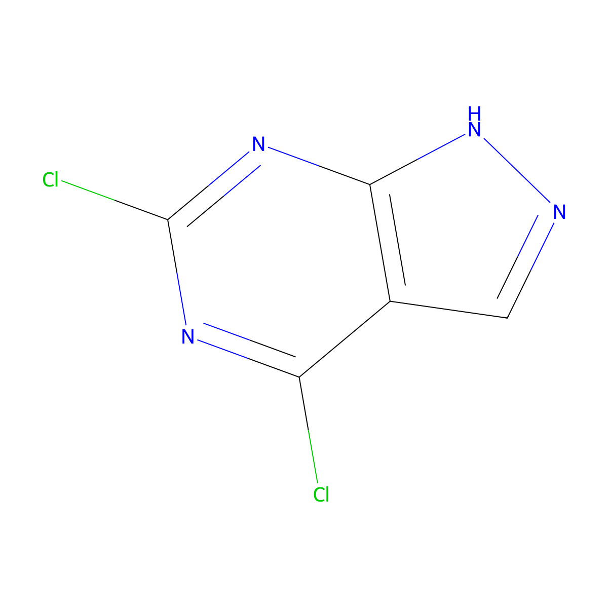 4,6-Dichloro-1H-pyrazolo(3,4-d)pyrimidine molecular structure, CAS 42754-96-1