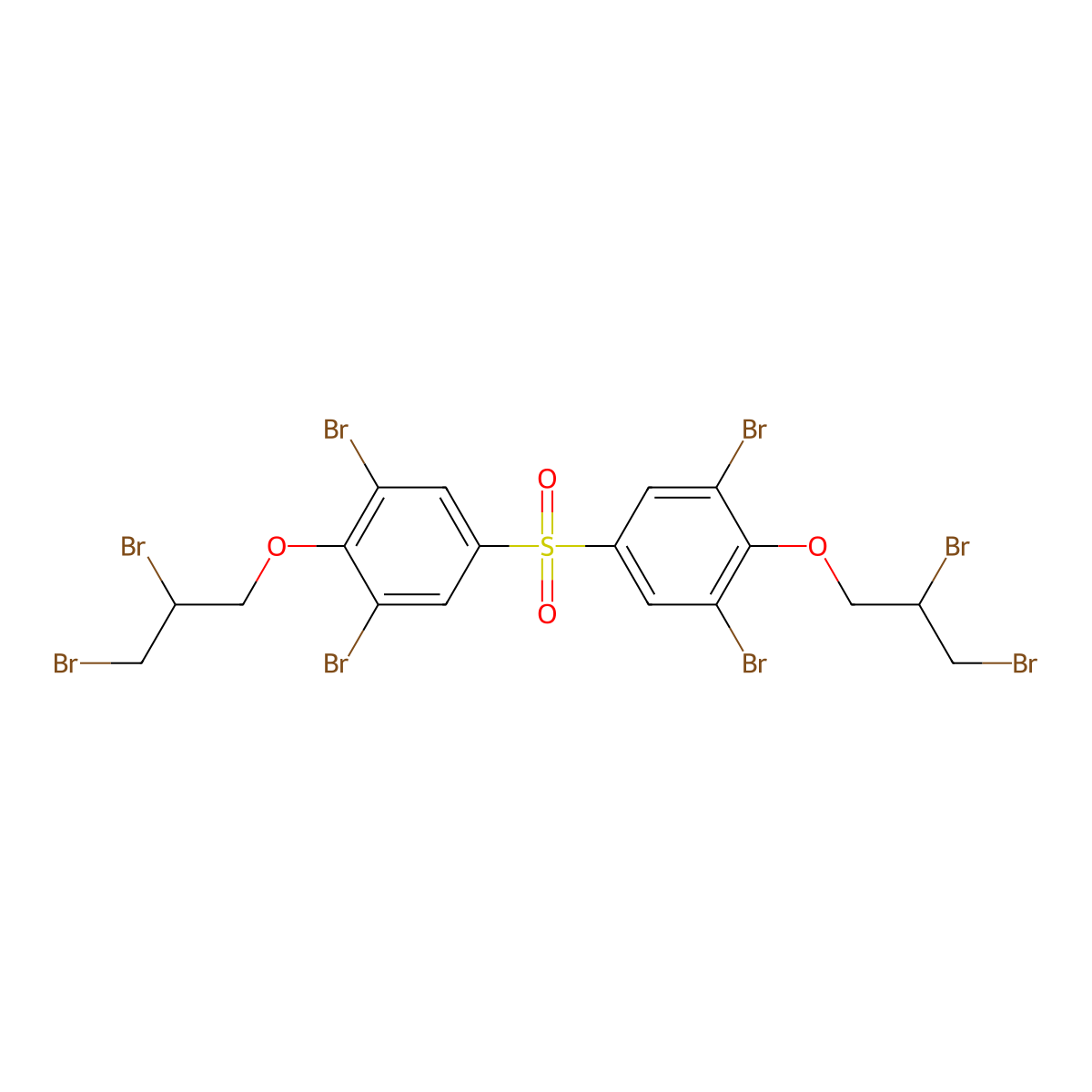 1,1'-Sulfonylbis(3,5-dibromo-4-(2,3-dibromopropoxy)benzene) molecular structure, CAS 42757-55-1