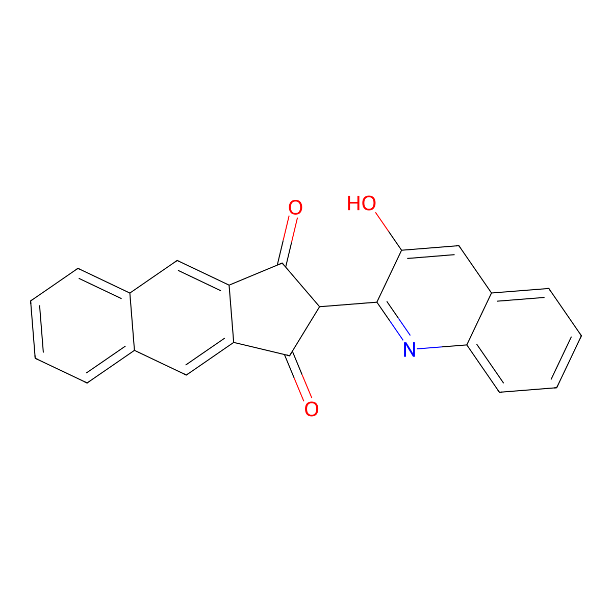 1H-Benz(f)indene-1,3(2H)-dione, 2-(3-hydroxy-2-quinolinyl)- molecular structure, CAS 42757-85-7