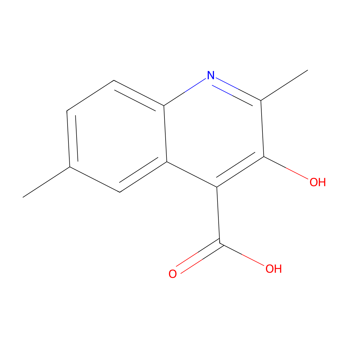 3-Hydroxy-2,6-dimethylquinoline-4-carboxylic acid molecular structure, CAS 42757-89-1