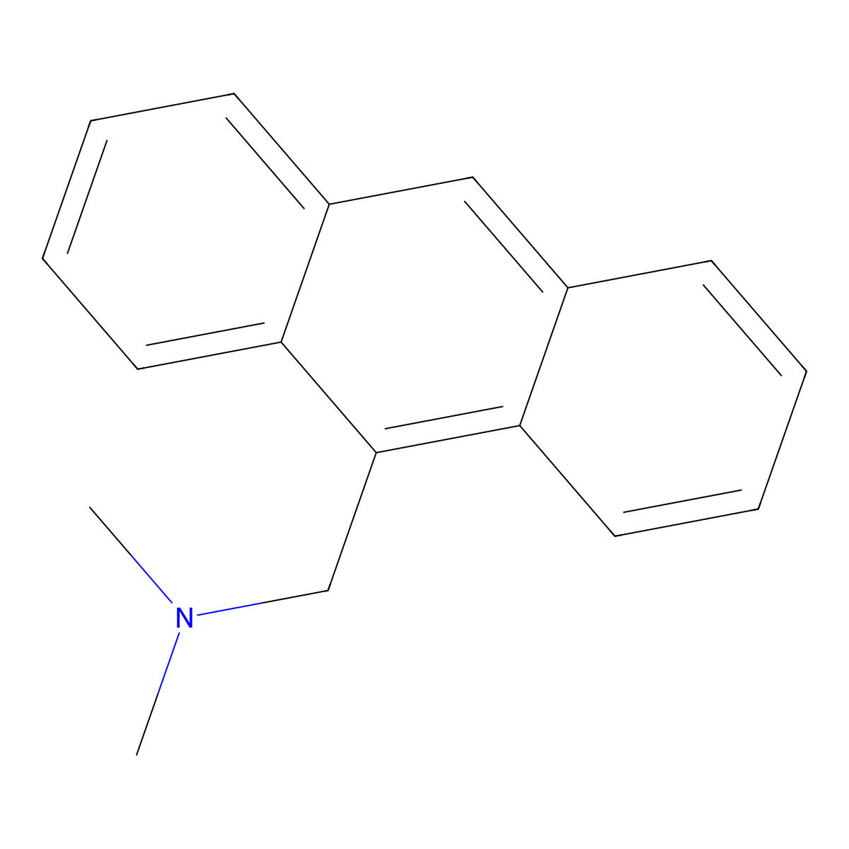 N,N-dimethyl-9-Anthracenemethanamine molecular structure, CAS 42758-92-9
