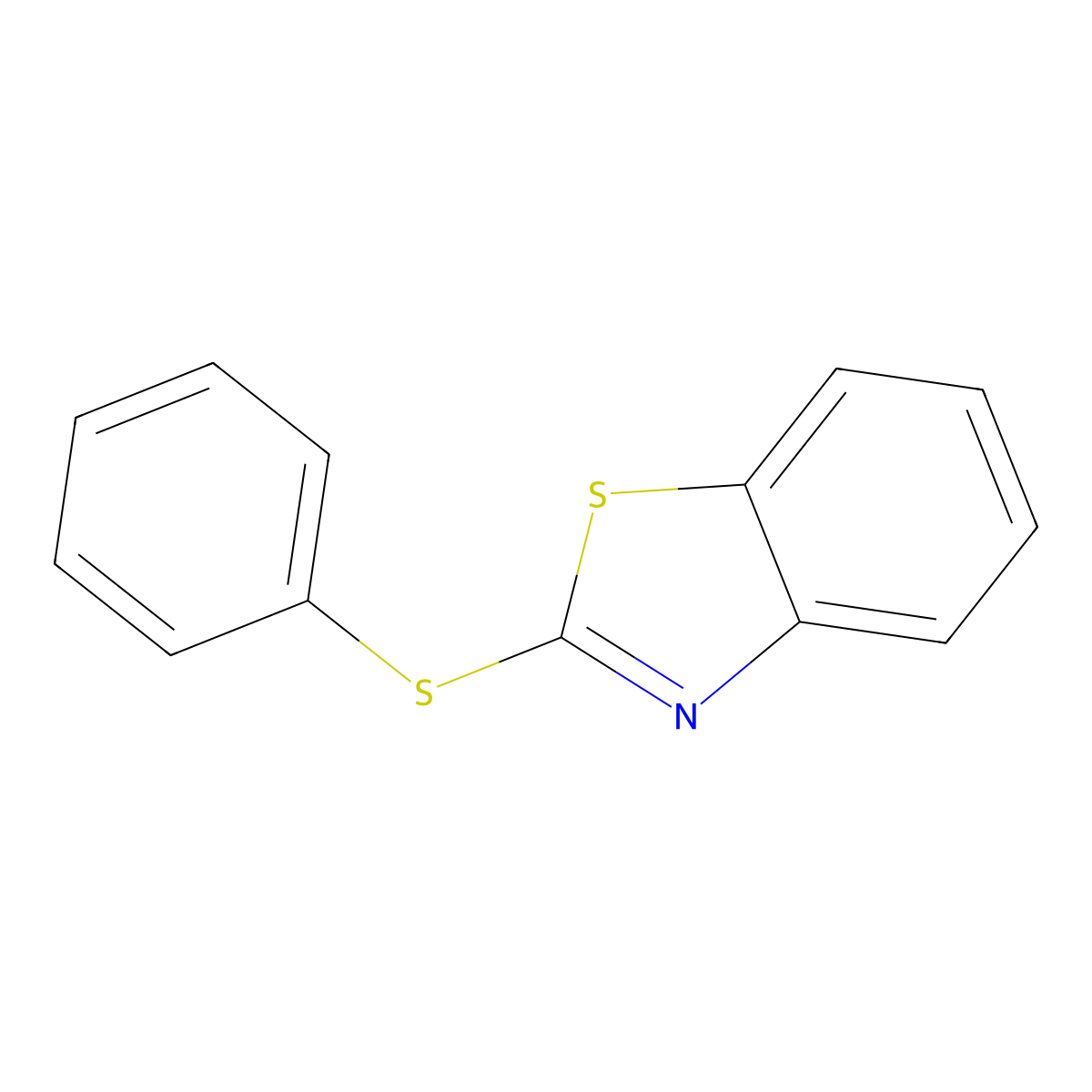 2-(Phenylthio)benzothiazole molecular structure, CAS 4276-60-2