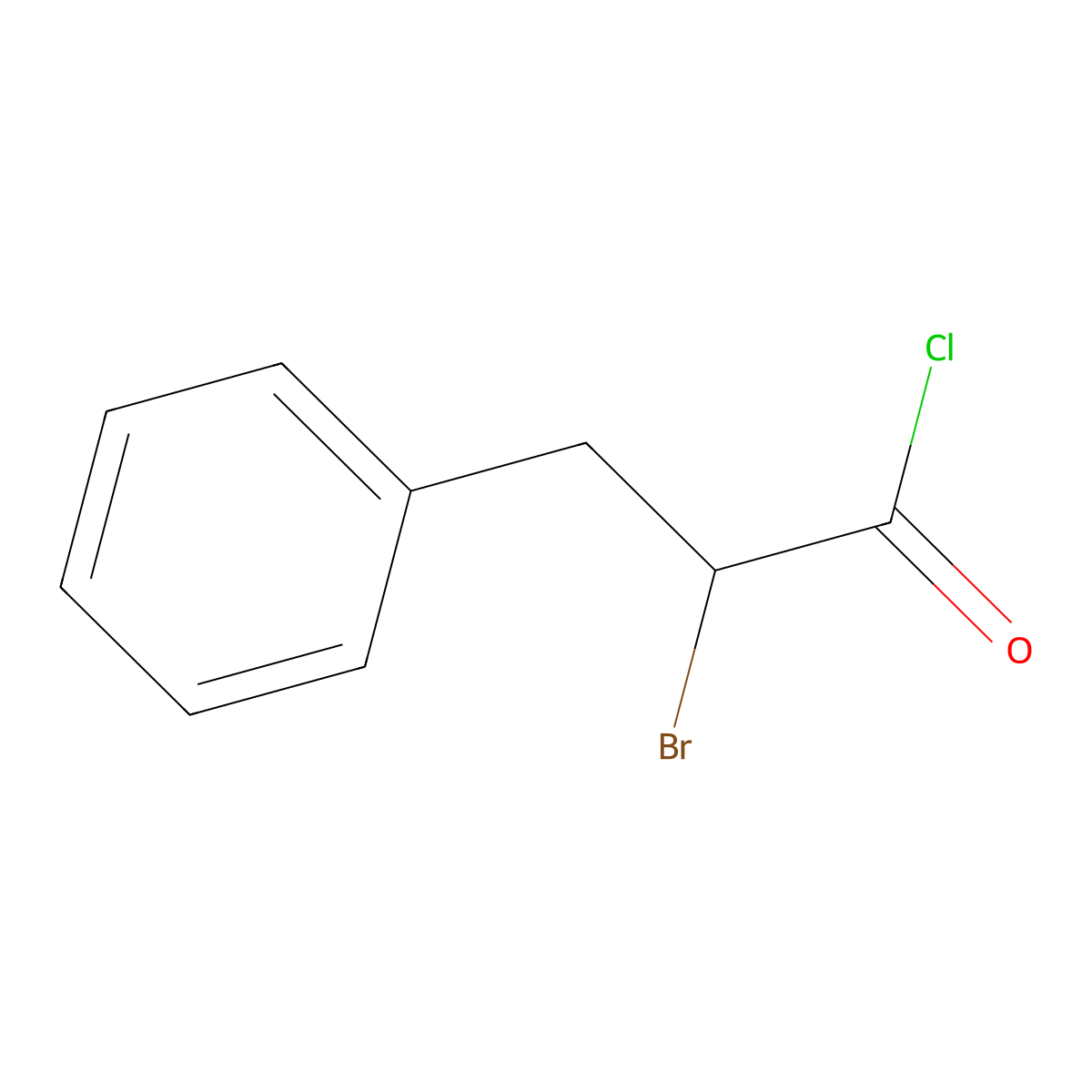 2-Bromo-3-phenylpropanoyl chloride molecular structure, CAS 42762-86-7