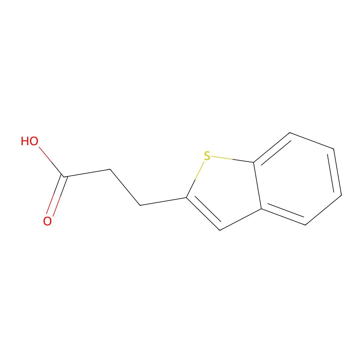 Benzo[b]thiophene-2-propionic acid molecular structure, CAS 42768-60-5