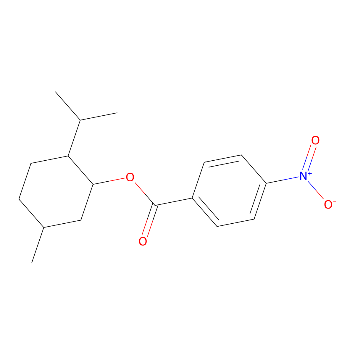 2-Isopropyl-5-methylcyclohexyl 4-nitrobenzoate molecular structure, CAS 4277-14-9