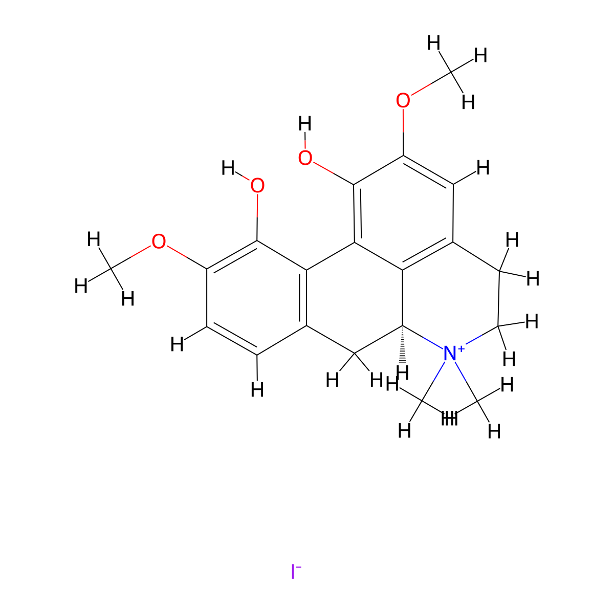 Magnoflorine Iodide molecular structure, CAS 4277-43-4