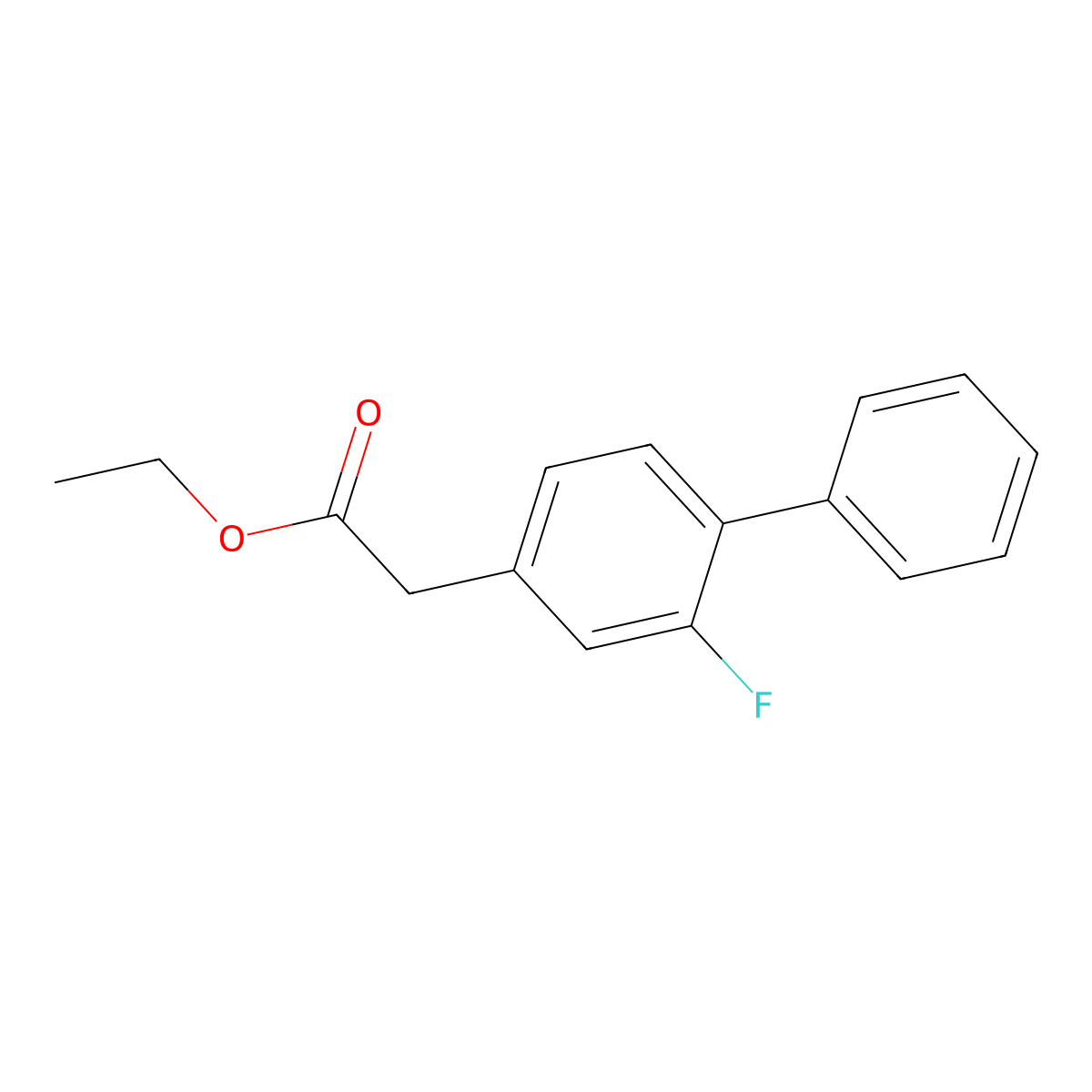 Ethyl 2-fluoro[1,1'-biphenyl]-4-acetate molecular structure, CAS 42771-80-2