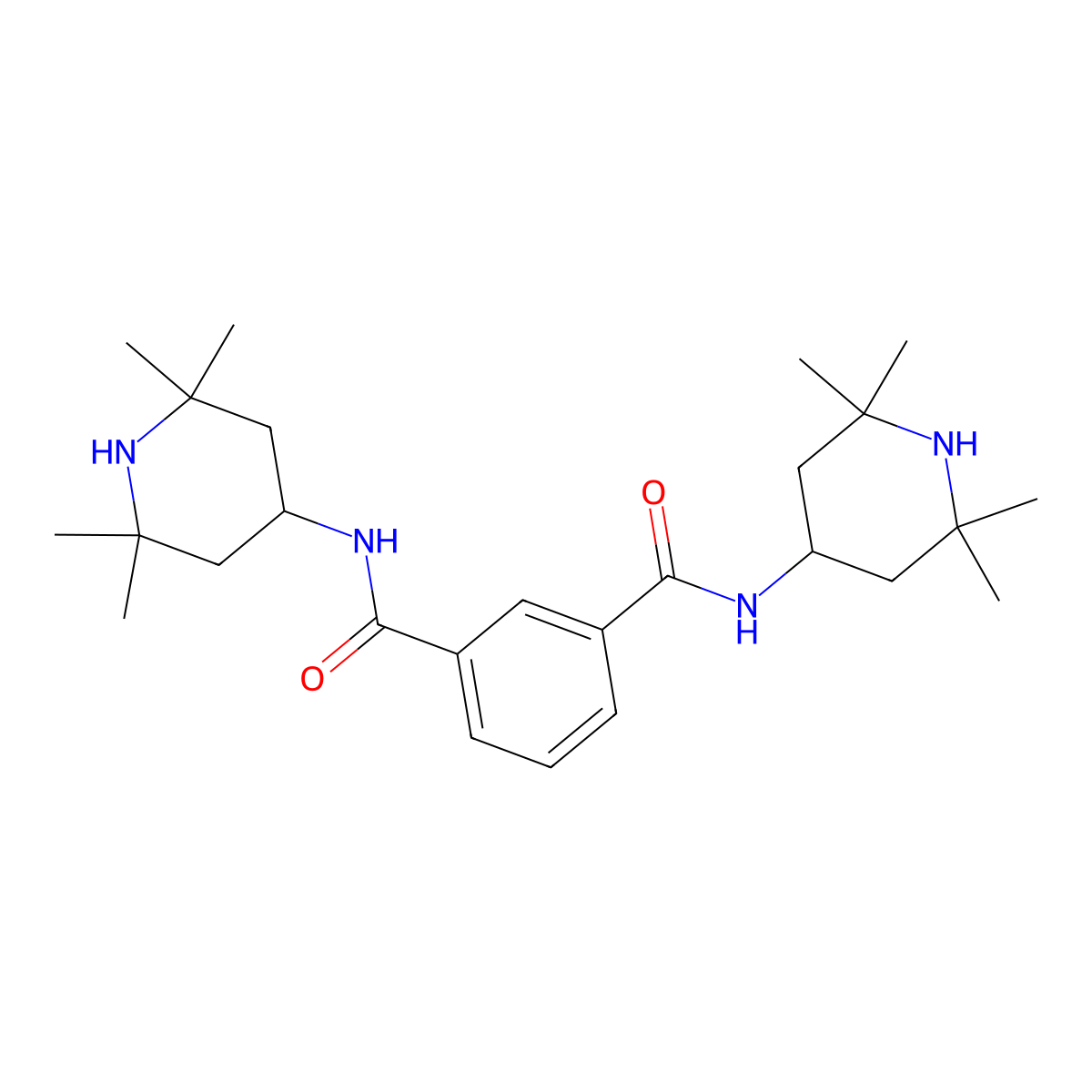 N1,N3-Bis(2,2,6,6-tetramethylpiperidin-4-YL)isophthalamide molecular structure, CAS 42774-15-2