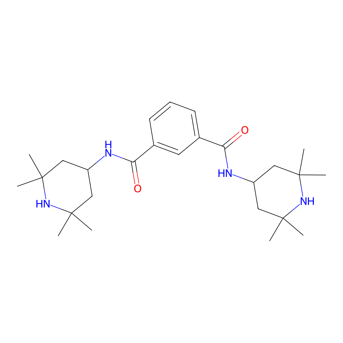 N1,N3-Bis(2,2,6,6-tetramethylpiperidin-4-YL)isophthalamide molecular structure, CAS 42774-15-2