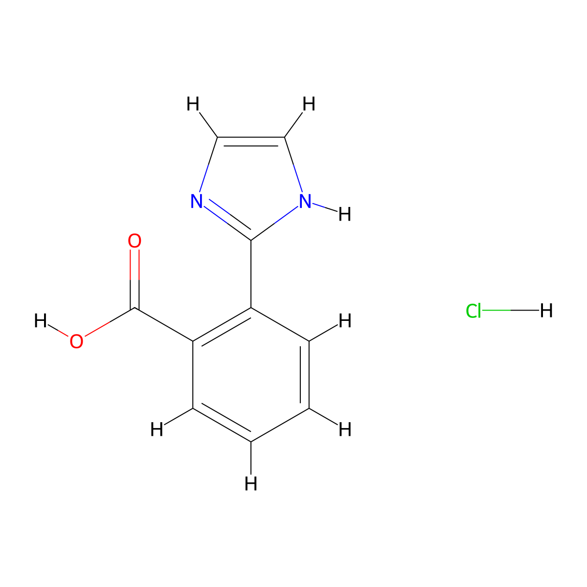 2-(1H-imidazol-2-yl)benzoic acid hydrochloride molecular structure, CAS 4278-13-1