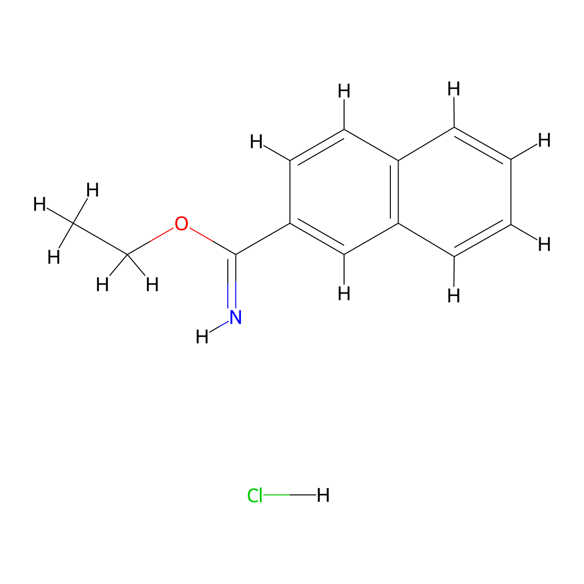 Ethyl naphthalene-2-carboximidate hydrochloride molecular structure, CAS 4278-14-2