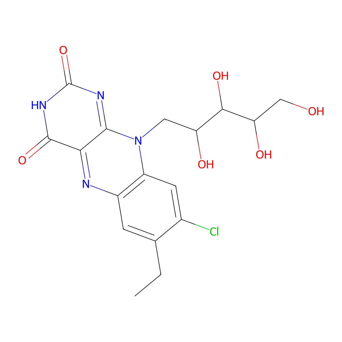 8-Chloro-7,8-didemethyl-7-ethylriboflavin molecular structure, CAS 42782-53-6