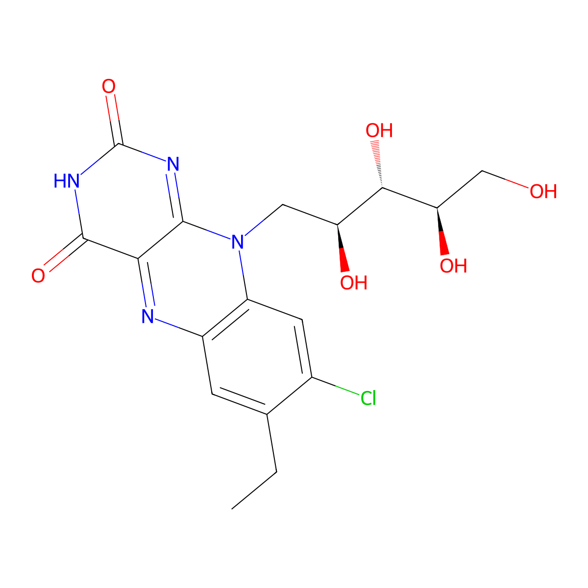 8-Chloro-7,8-didemethyl-7-ethylriboflavin molecular structure, CAS 42782-53-6