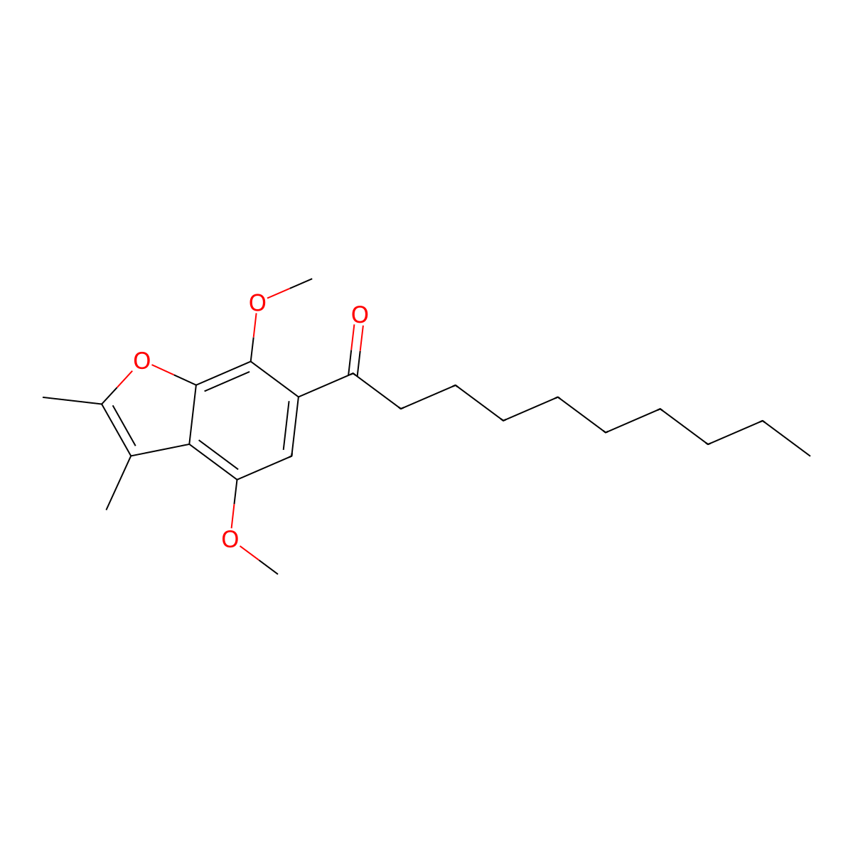 Benzofuran, 6-decanoyl-4,7-dimethoxy-2,3-dimethyl- molecular structure, CAS 42782-77-4