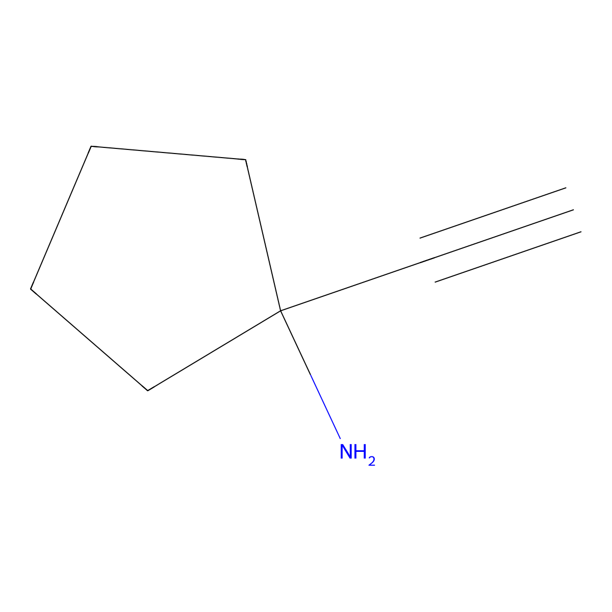 1-Ethynylcyclopentan-1-amine molecular structure, CAS 42785-71-7