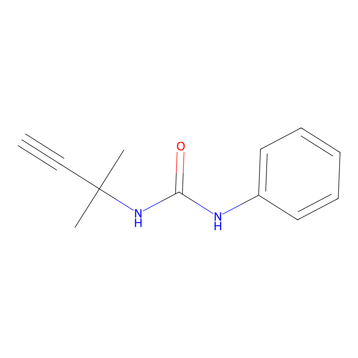 1-(2-Methylbut-3-yn-2-yl)-3-phenylurea molecular structure, CAS 42785-81-9