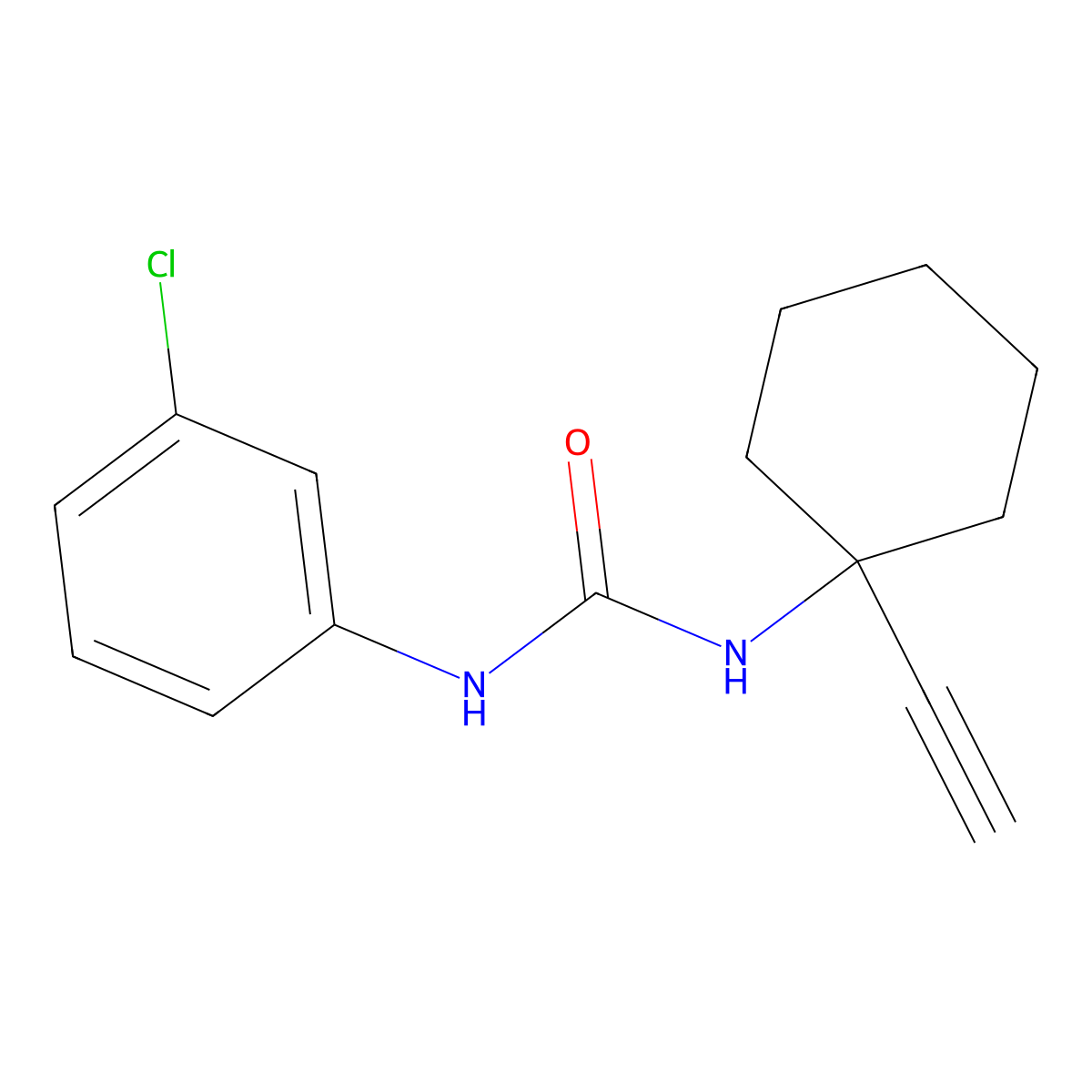 1-(3-Chlorophenyl)-3-(1-ethynylcyclohexyl)urea molecular structure, CAS 42785-87-5