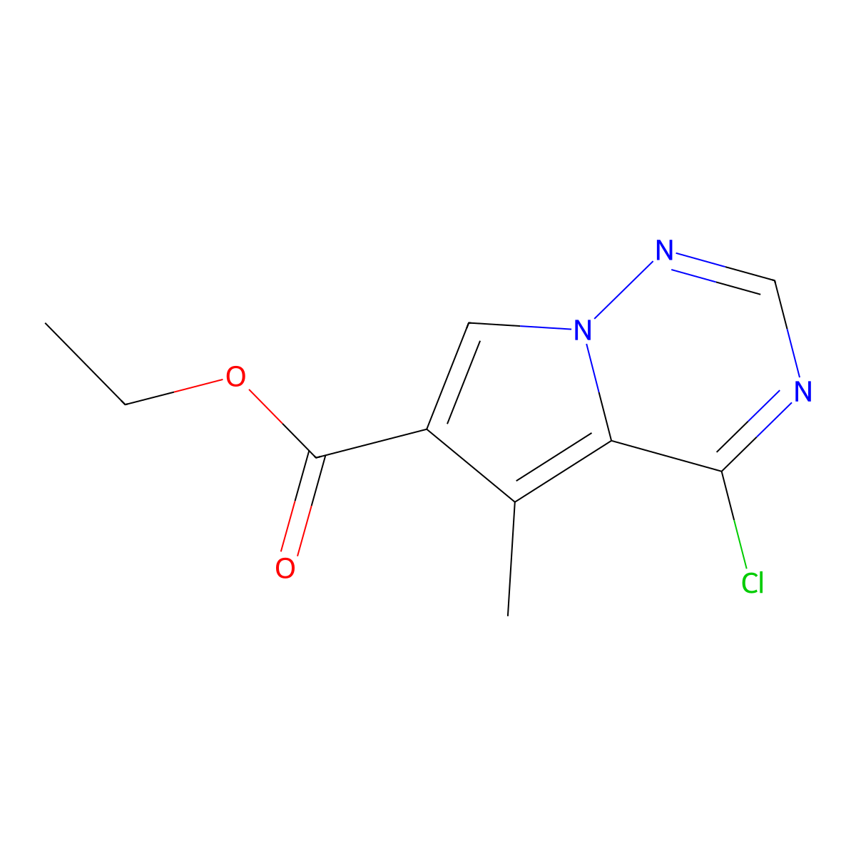 Ethyl 4-chloro-5-methylpyrrolo[2,1-f][1,2,4]triazine-6-carboxylate molecular structure, CAS 427878-41-9