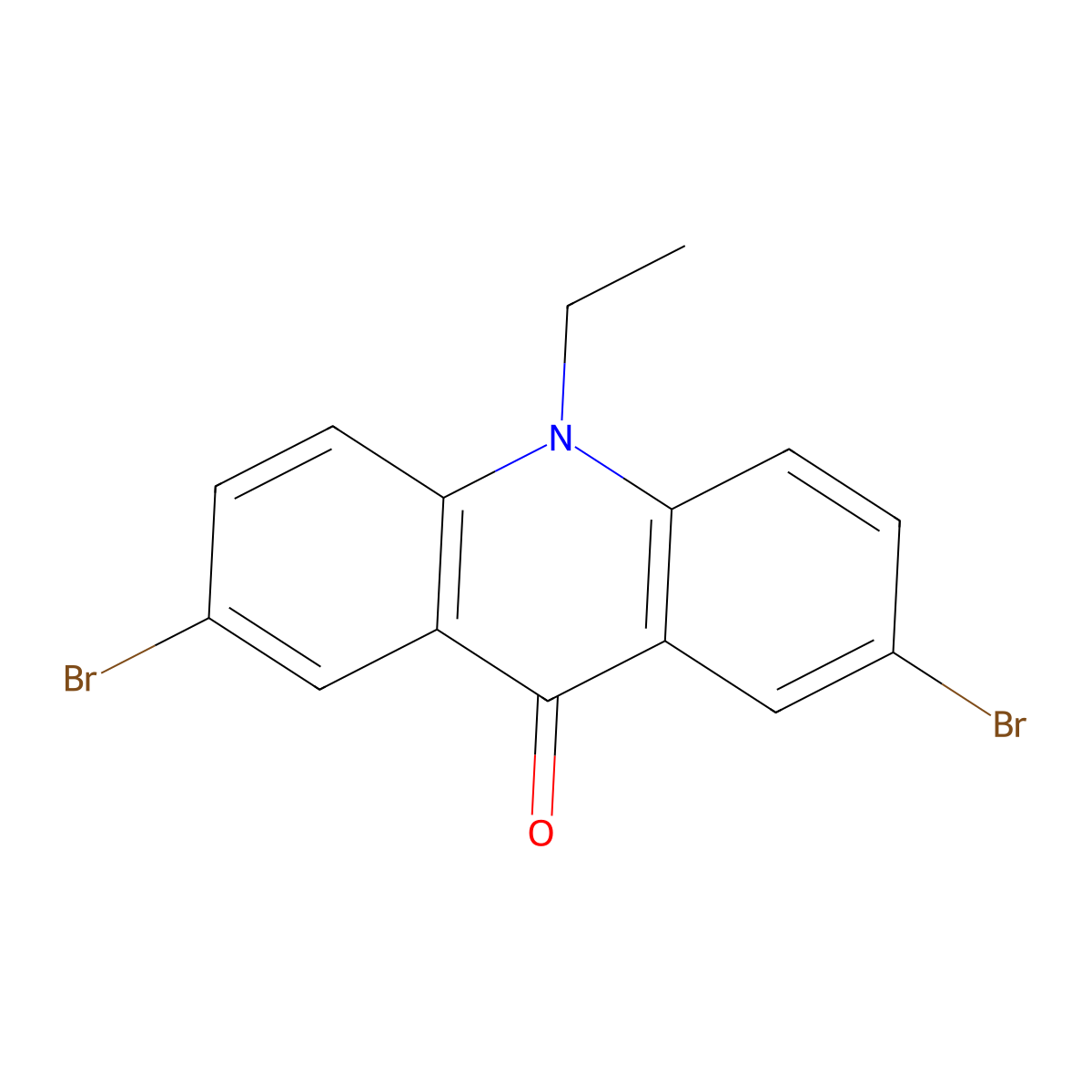 2,7-Dibromo-10-ethylacridin-9(10H)-one molecular structure, CAS 427883-74-7