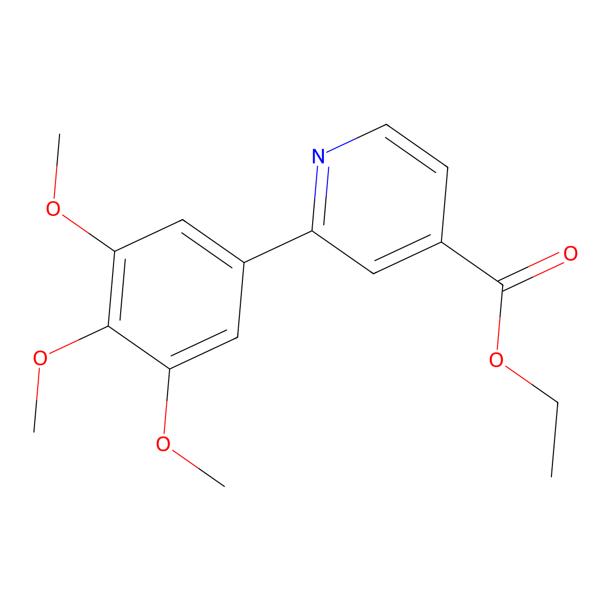 Ethyl 2-(3,4,5-trimethoxyphenyl)pyridine-4-carboxylate molecular structure, CAS 427885-83-4