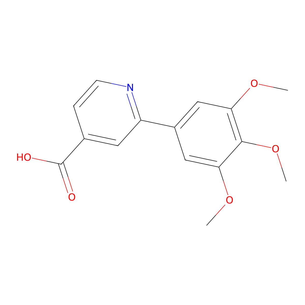 2-(3,4,5-Trimethoxyphenyl)pyridine-4-carboxylic acid molecular structure, CAS 427886-03-1
