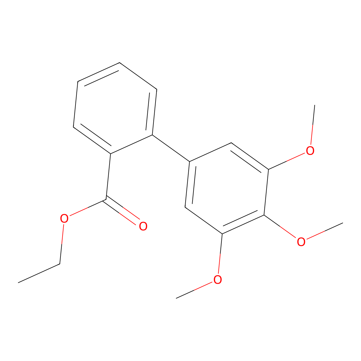 Ethyl 2-(3,4,5-trimethoxyphenyl)benzoate molecular structure, CAS 427886-70-2