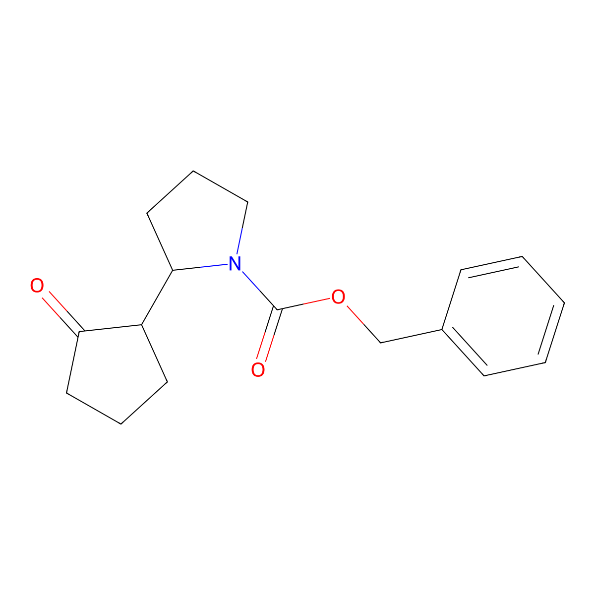 Benzyl 2-(2-oxocyclopentyl)pyrrolidine-1-carboxylate molecular structure, CAS 427923-03-3