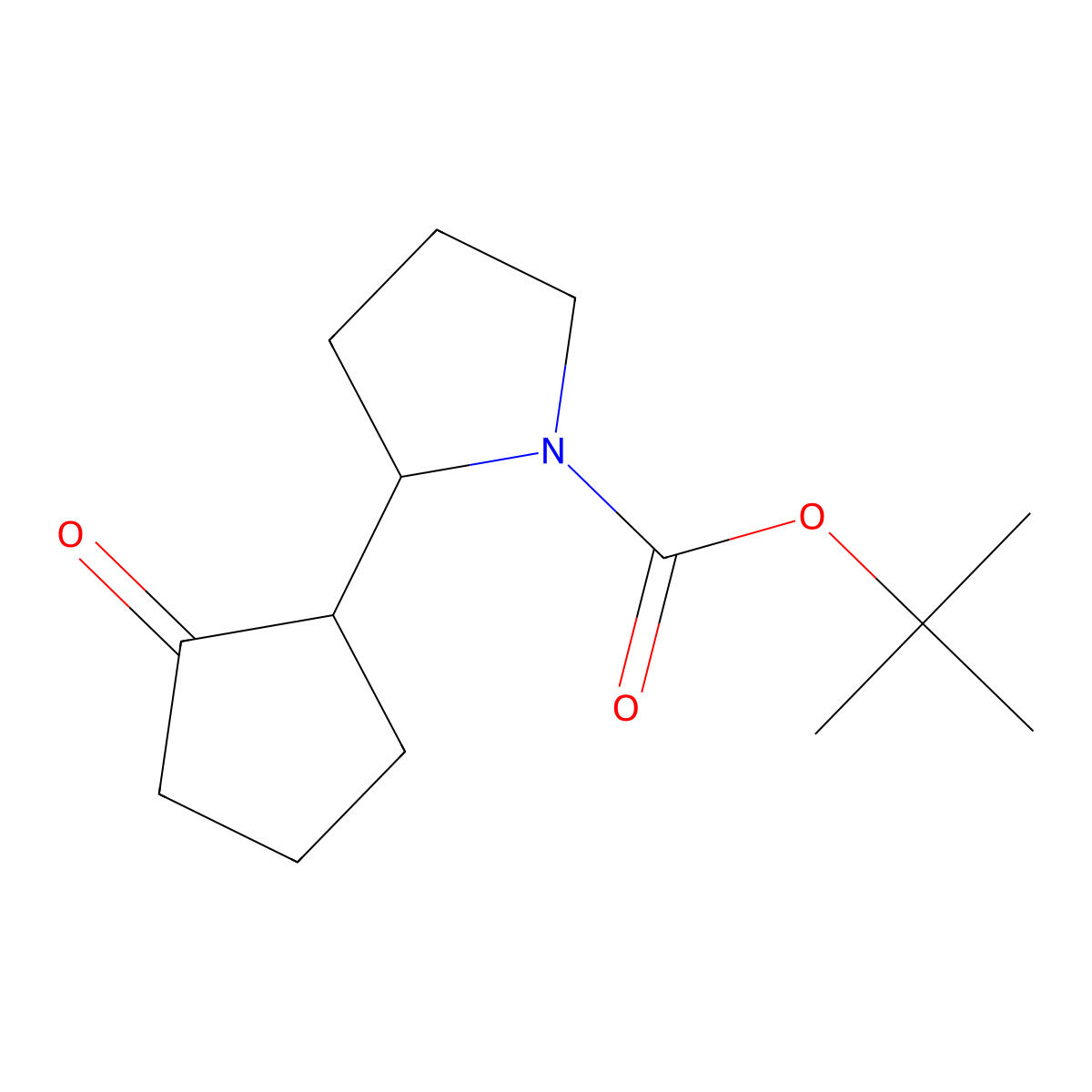 Tert-butyl 2-(2-oxocyclopentyl)pyrrolidine-1-carboxylate molecular structure, CAS 427923-08-8