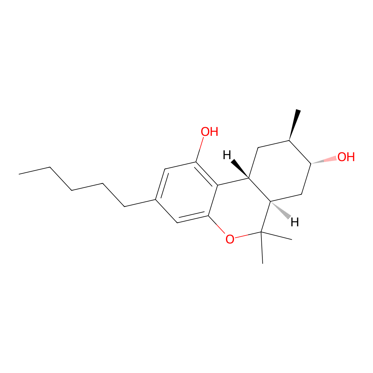 8(R)-hydroxy-9(R)-Hexahydrocannabinol molecular structure, CAS 42793-11-3
